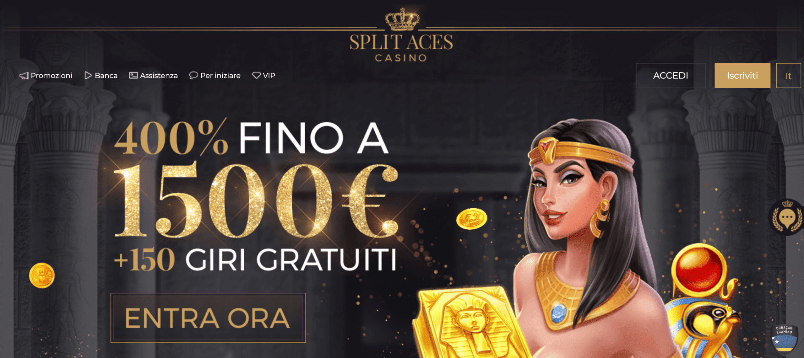 Bonus benvenuto Split Aces Casino