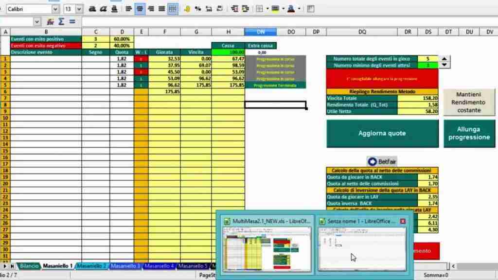 sistema Masaniello scommesse