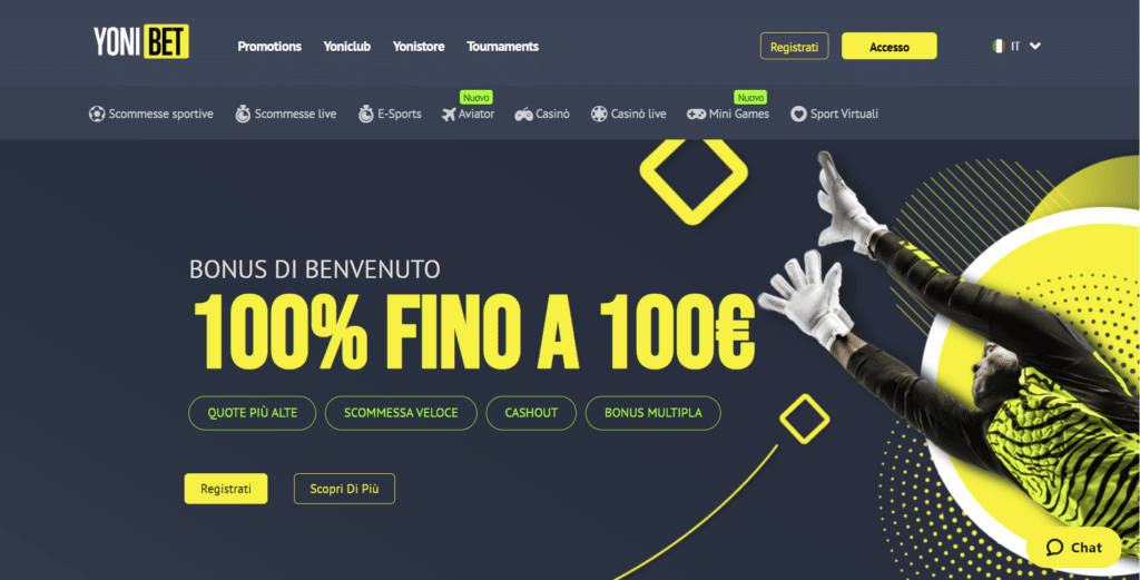 Bonus benvenuto Yonibet scommesse