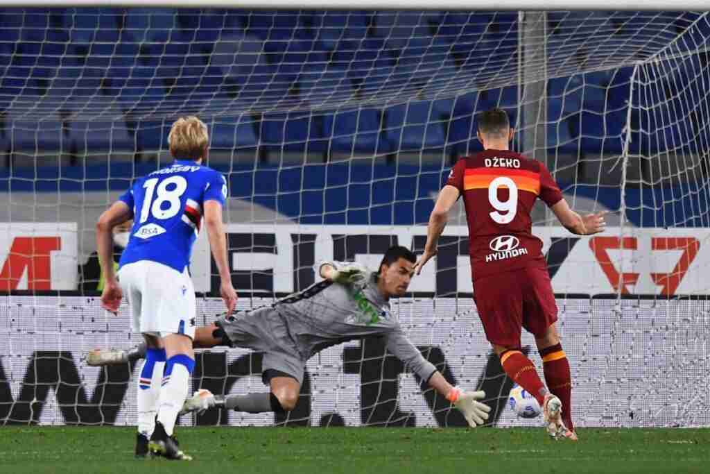 rigore Dzeko, Sampdoria-Roma