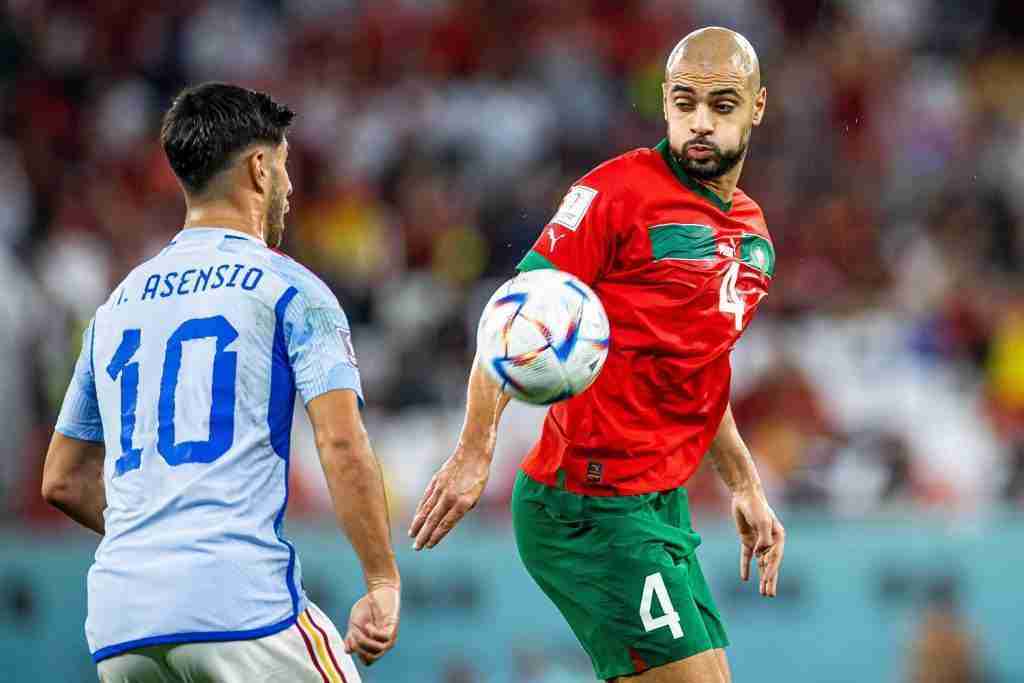 Amrabat e Asensio durante Marocco-Spagna