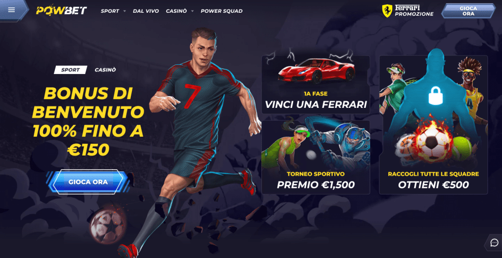 Powbet Scommesse homepage