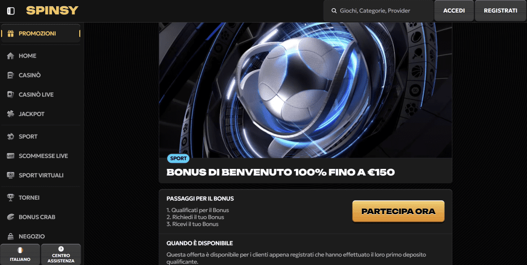 Spinsy Bookmaker non AAMS
