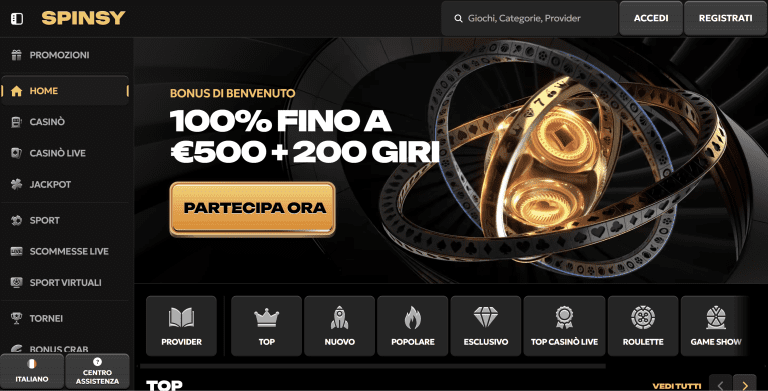 Spinsy Casinò non AAMS