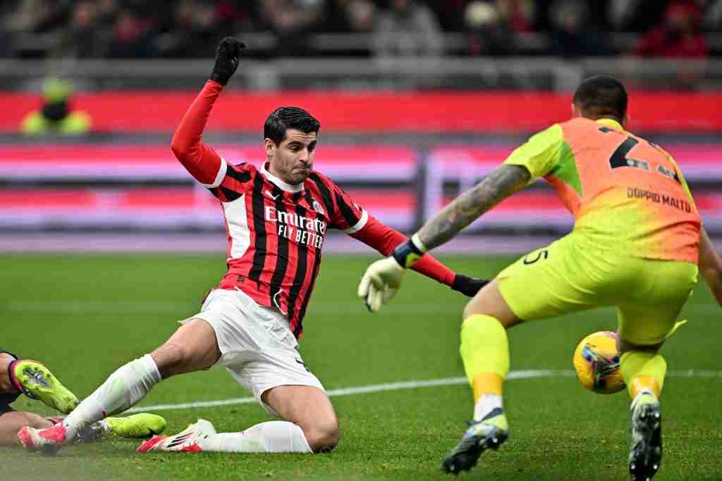Gol Morata 1-0, Milan-Cagliari