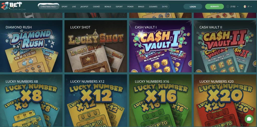 Gratta e Vinci 22Bet Casino