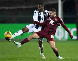 Vlasic e Kalulu durante Torino-Juventus
