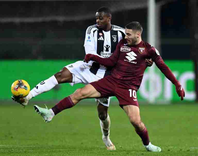 Vlasic e Kalulu durante Torino-Juventus