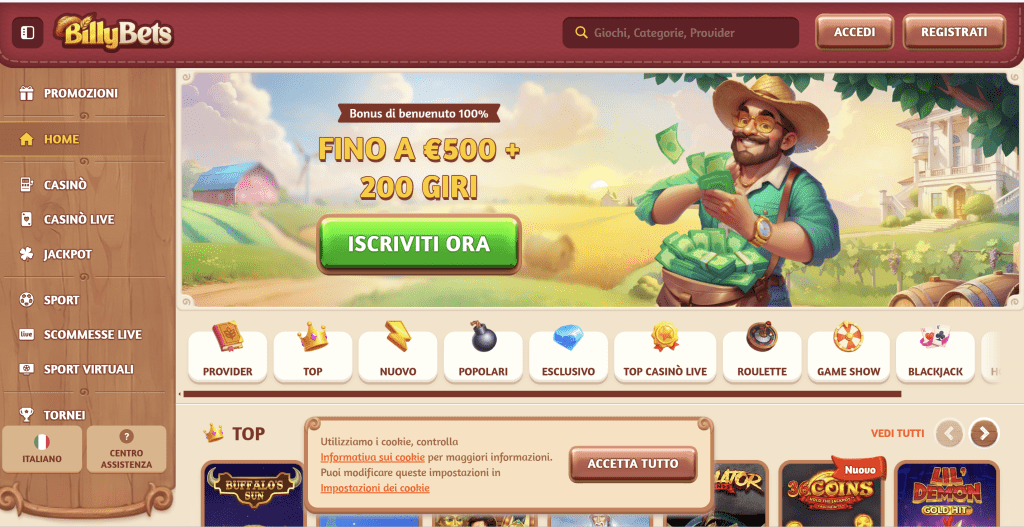 BillyBets Casino non AAMS